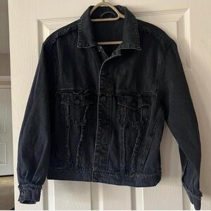 IRO washed black denim jacket